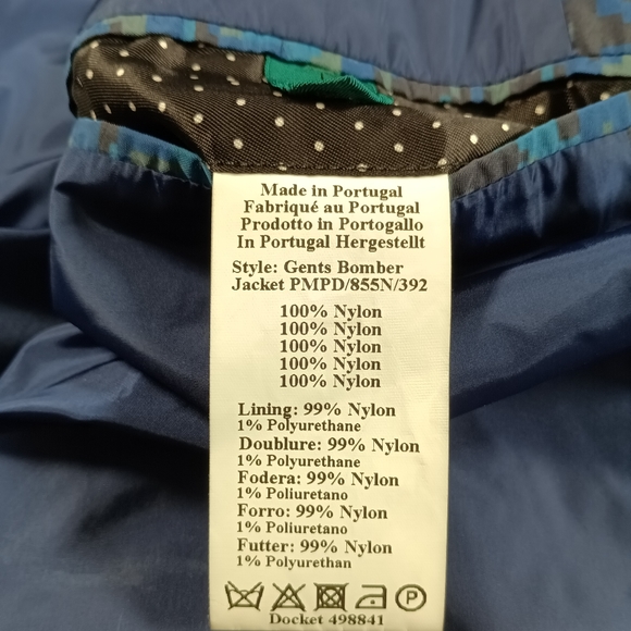 Paul Smith Bomber Jacket Blue Camo Mens Large - Picture 7 of 13